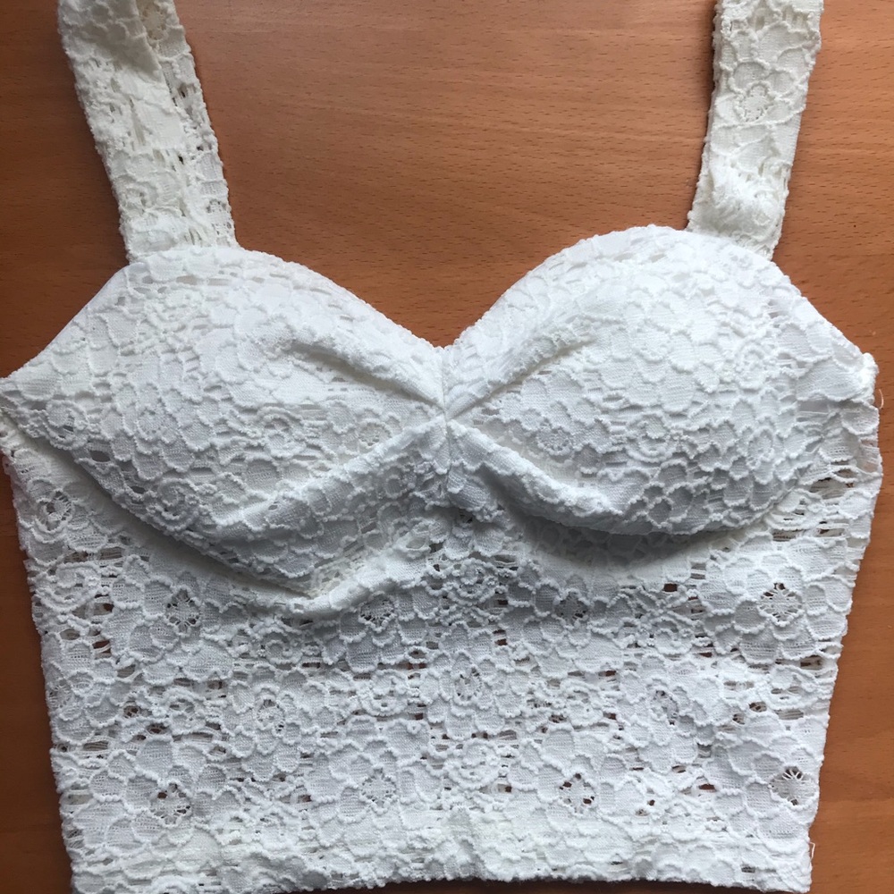 White Lace Corset Top